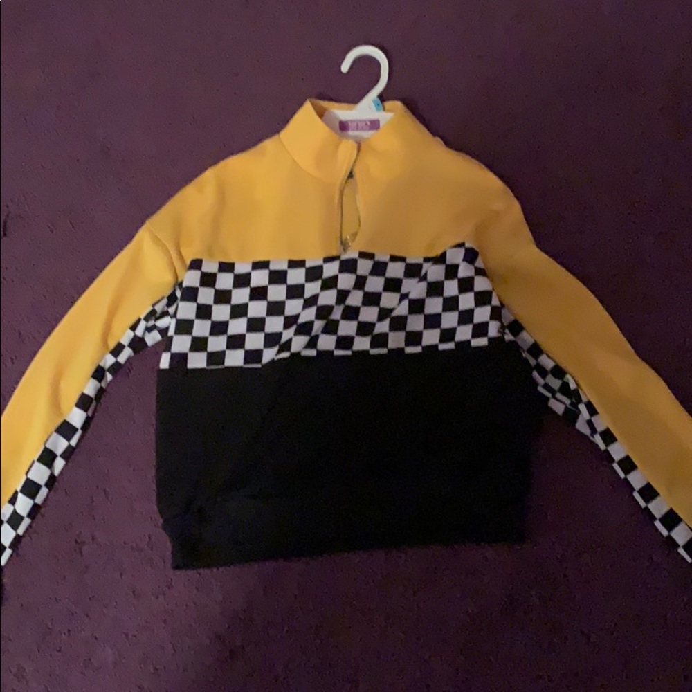 Checkered sweatshirt hoodie